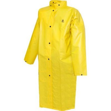 TINGLEY RUBBER Tingley® C56207 DuraScrim„¢ Coat, Yellow, 48", 2 Patch Pockets, Hood Snaps, XL C56207.XL